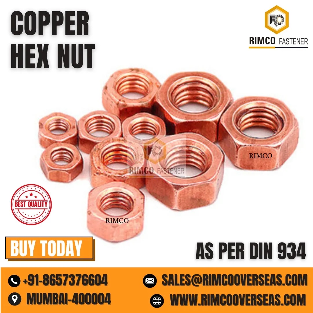 COPPER HEX NUT DIN 934 image 1