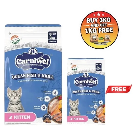 Ocean Fish & Antarctic Krill Kitten Dry Cat Food 3kg | Fresh & Natural Ingredients | Highly Palatable | Supports Healthy Skin & Glossy Coat | Premium Nutrition image 1