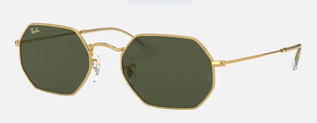 Ray-Ban Octagonal Sunglasses - Gold / Dark Green image 1