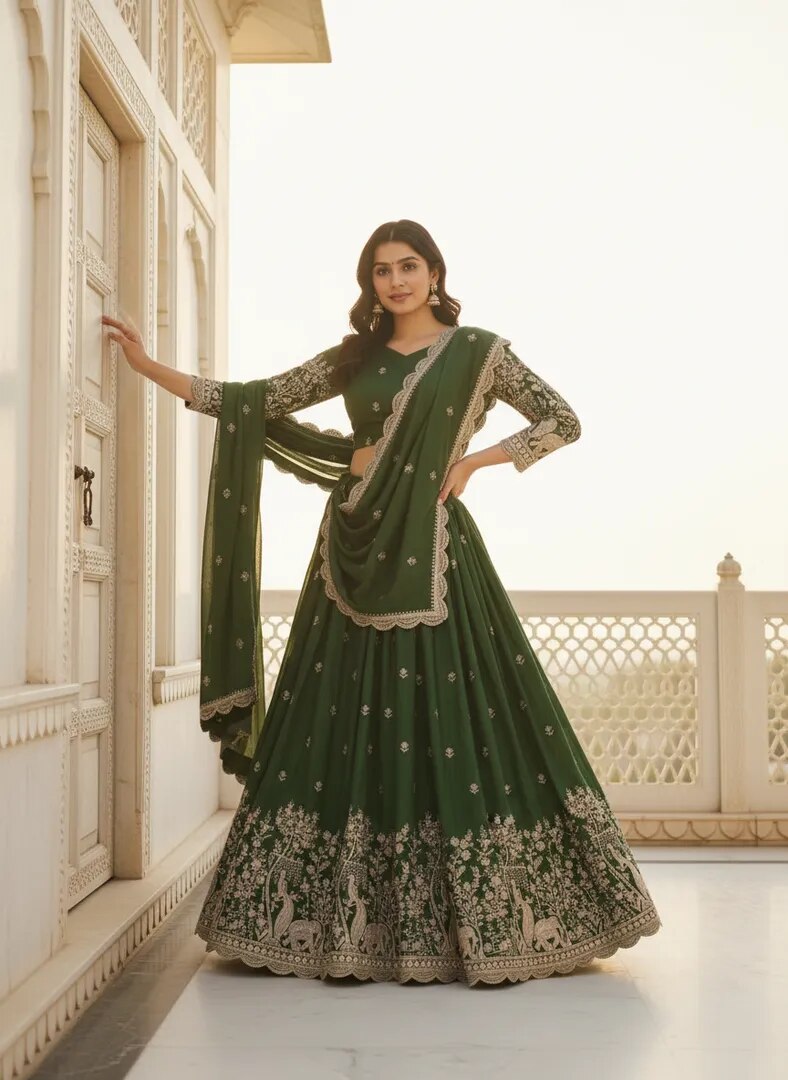 Traditional Embroidered Lehenga image 1