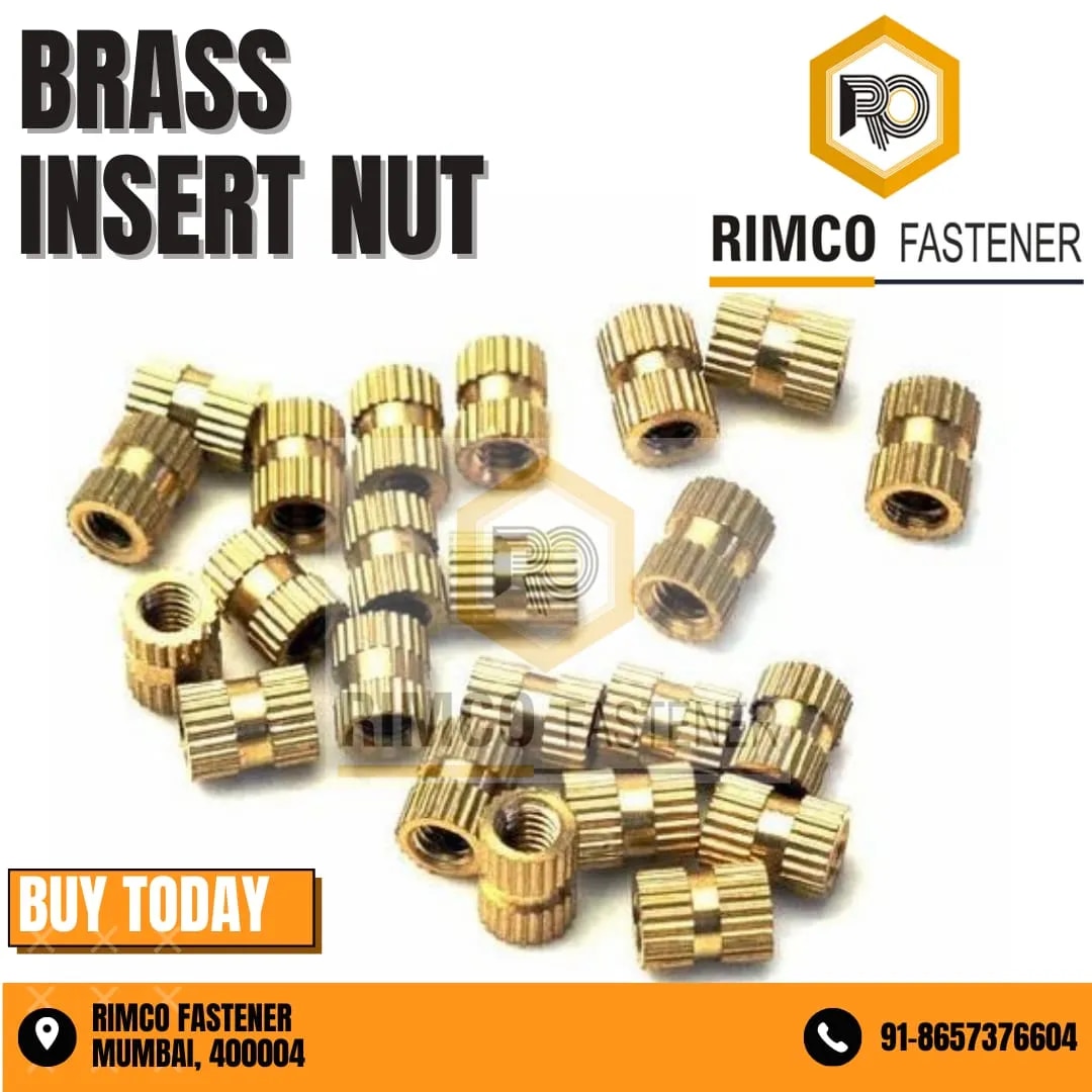 BRASS MOULDING INSERT NUT M3 X 0.50 PITCH X 4MM LONG image 1