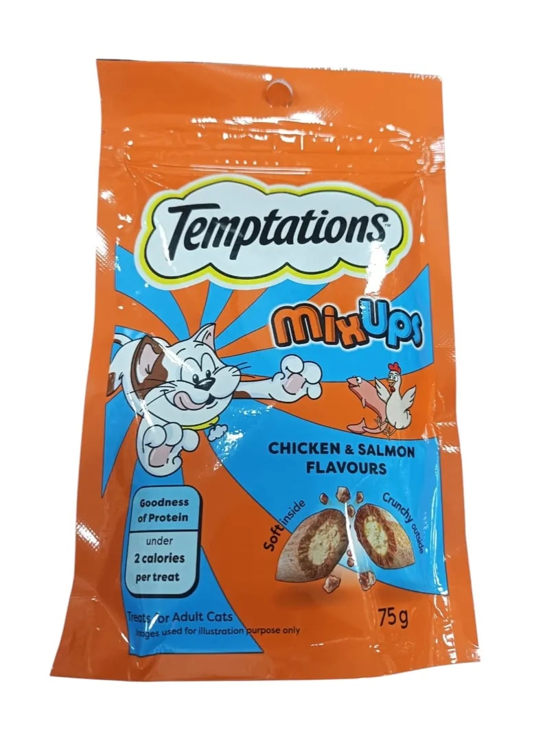 Temptations Cat Treat, CHICKEN & SALMON Flavours 75g image 1