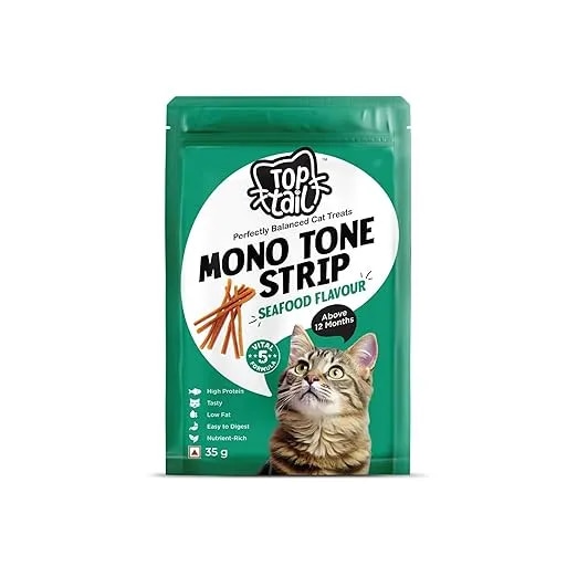 Top Tail Cat Treat Mono Tone Strip for Cat in Seafood Flavour 35g image 1