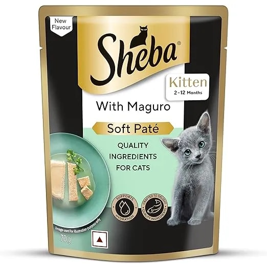 Sheba Pate Kitten Wet Cat Food, Maguro, 70g image 1