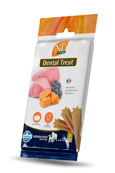 Farmina : N&D Lamb, Pumpkin & Blueberry Dental Treat for Med & Maxi Dogs 7 psc 60g image 1