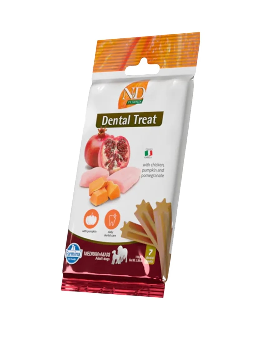 Farmina N&D Chicken, Pumpkin & Pomegranate Dental Treat for Mini Adult Dogs 7pcs 60g image 1