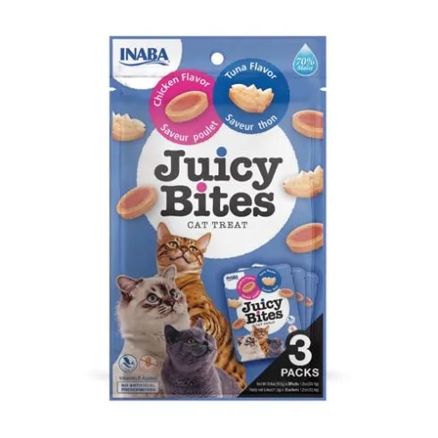 INABA Juicy Bites Tuna and Chicken Flavoured Cat Treats 3 packs image 1
