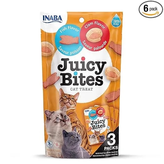 INABA Juicy Bites by Cat Treat - Fish & Clam Flavour 3 Packs image 1