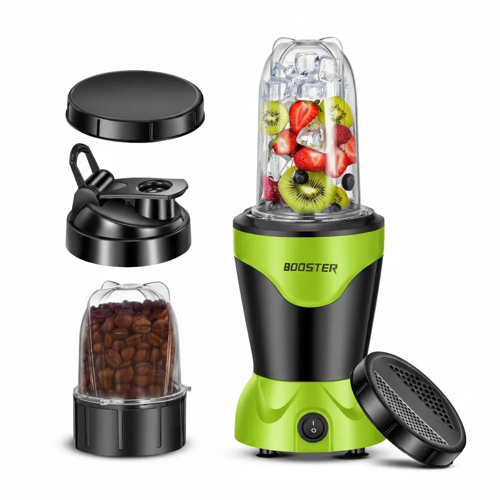 BOOSTER Powerful 400 W Juicer Mixer Grinder (Nutri_Pro | 2 Jars | Green) image 1