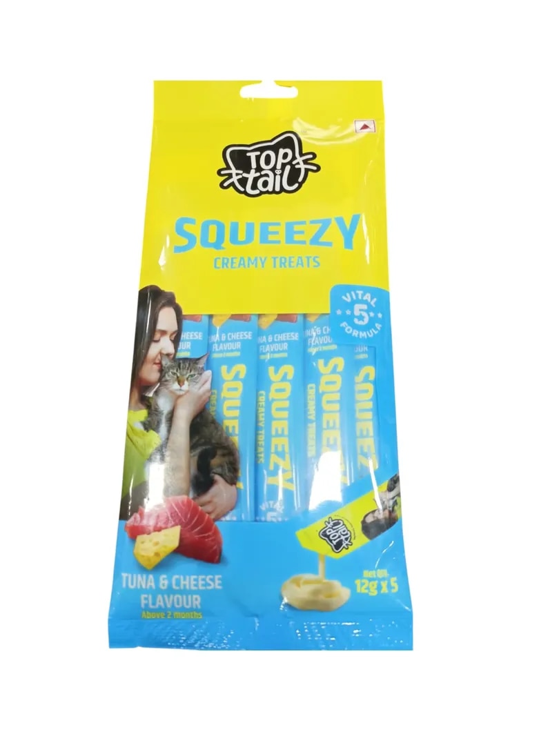 Toptail Cat Treats Tuna & Cheese Flavour (12g x 5 Sachets) image 1