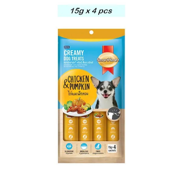 Smart Heart Creamy Dog Treats (Chicken*Pumpkin)-15g x 4 Sachets image 1