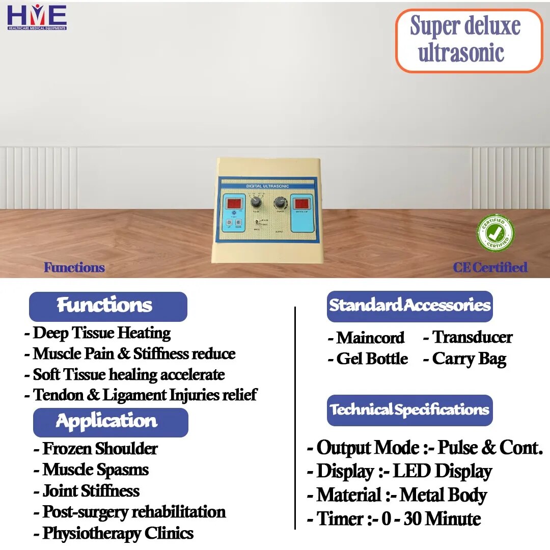 Digital Ultrasonic/ Ultrasound physiotherapy machine Pain Relief Equipment image 1