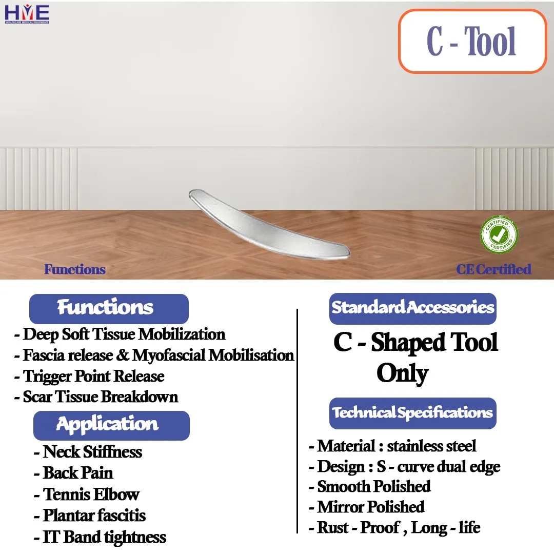 Stainless Steel (C Shape Tool)Used For Physiotherapy image 1
