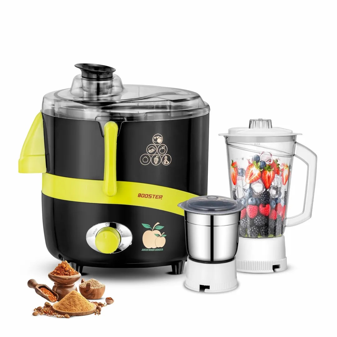BOOSTER Powerful 550 W Juicer Mixer Grinder (Juicer_Mixer | 2 Jars | Black, Green) image 1