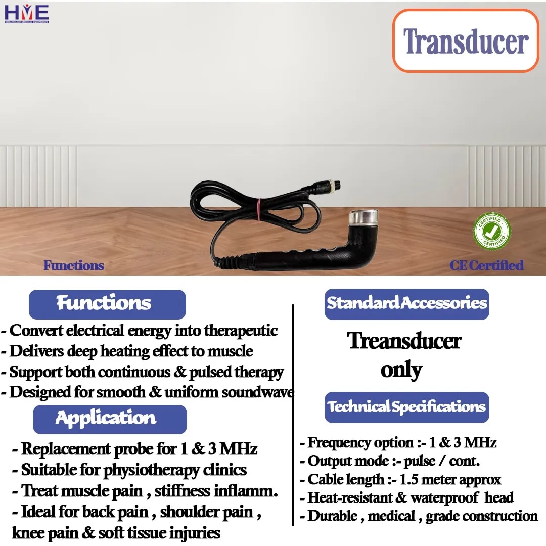 Ultrasonic Probe Ultrasound Handle |2 Pin, Black colour image 1
