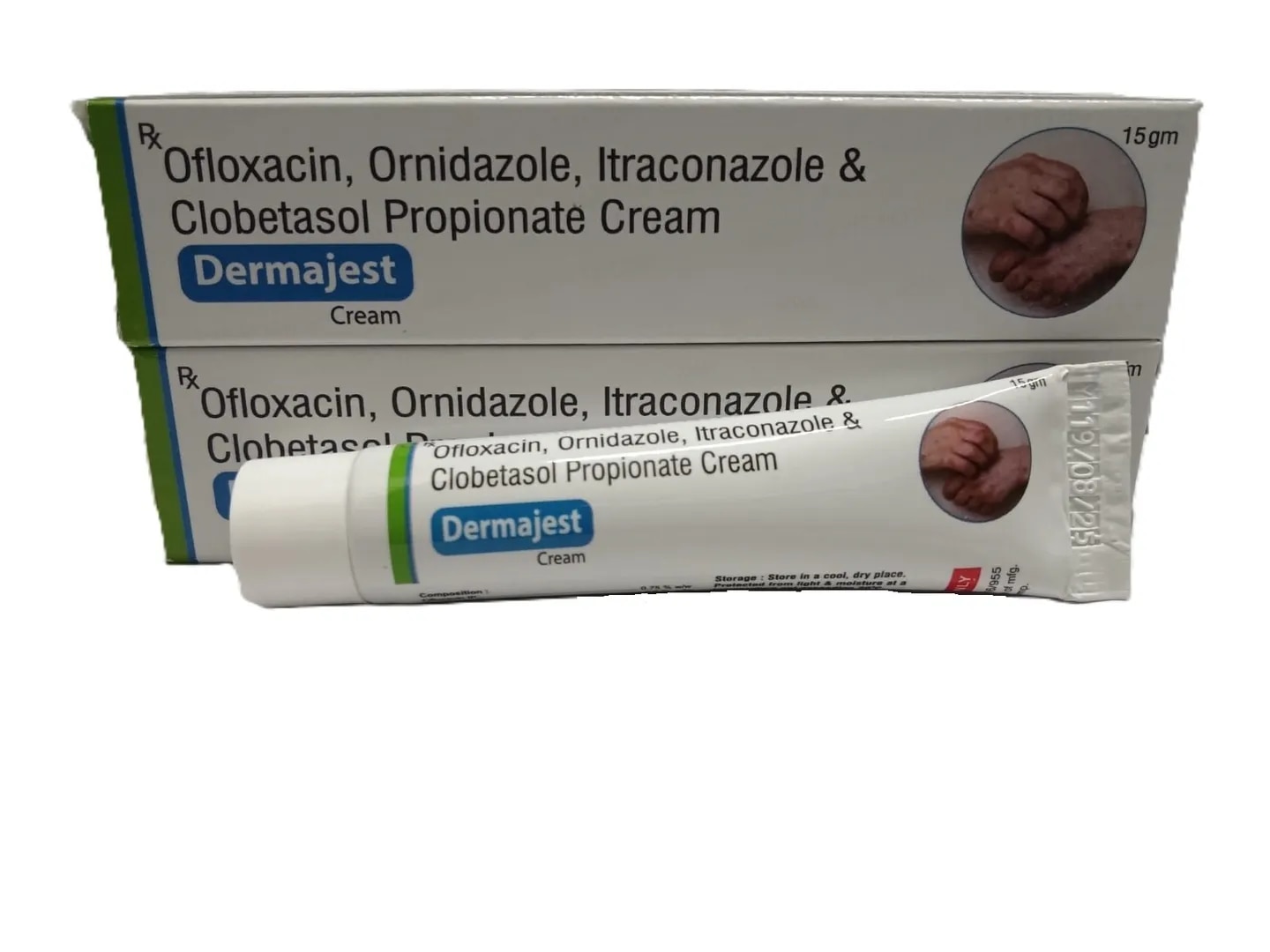 Ofloxacin 0.75%w/w, Ornidazole 2.0%w/w, Itraconazole 1.00%w/w, Clobetasol Propionate 0.05%w/w, Methylparaben 0.20%w/w, Propylparaben 0.02%w/w image 1