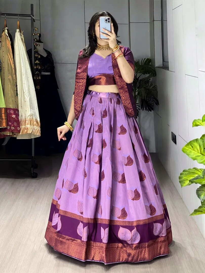 Rich silk Koti jacket Lehenga Sets image 1