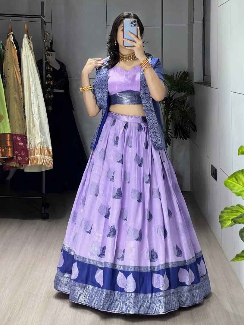 Rich silk Koti jacket Lehenga Sets image 1