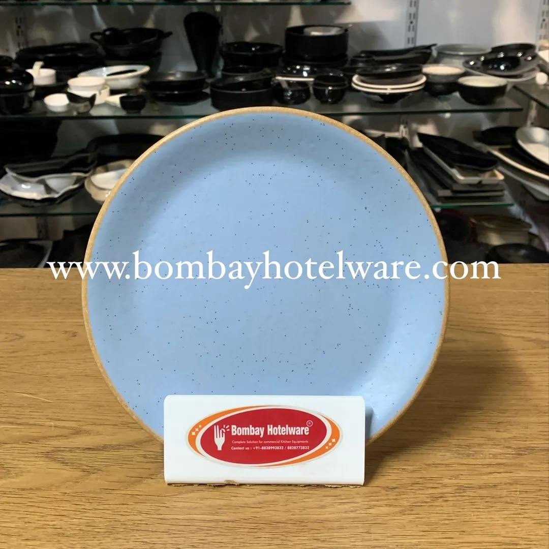 Two Tone Round Quarter Plate 7.5” - Aqua Blue image 1