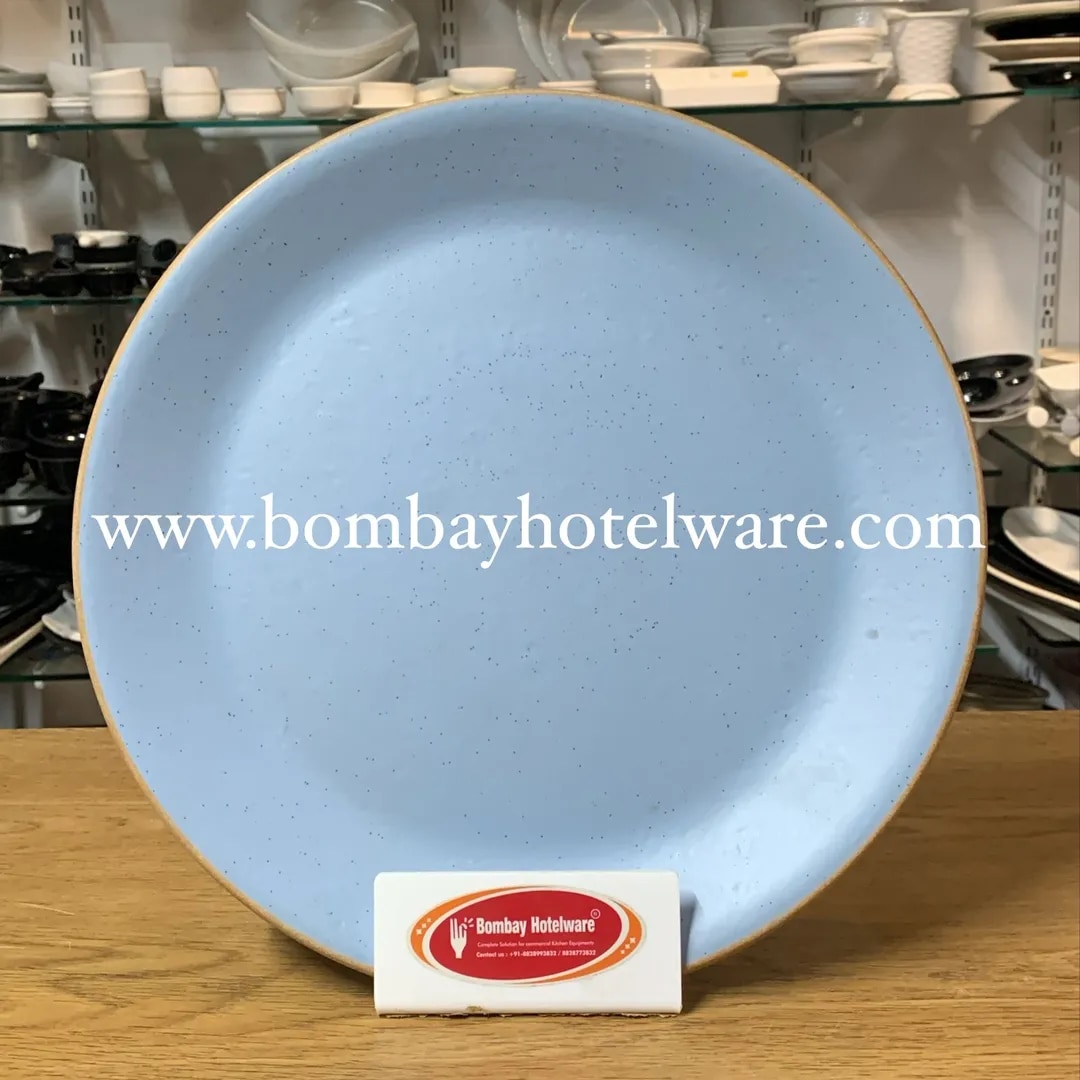 Two Tone Round Buffet Plate 12.5" - Aqua Blue image 1