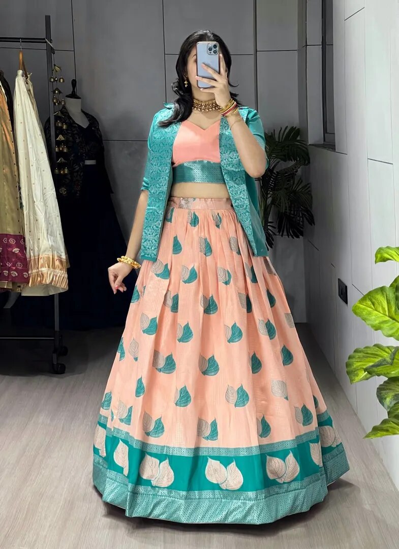 Rich silk Koti jacket Lehenga Sets image 1