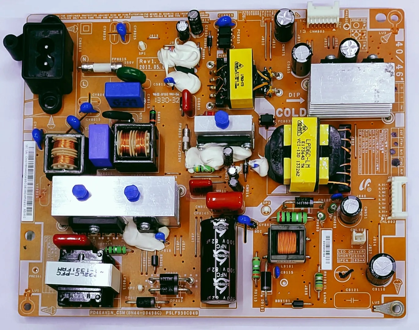 SAMSUNG POWER SUPPLY BOARD
MODEL NUMBER
UA40EH500RXZN /
UA39EH5003RLXL image 1