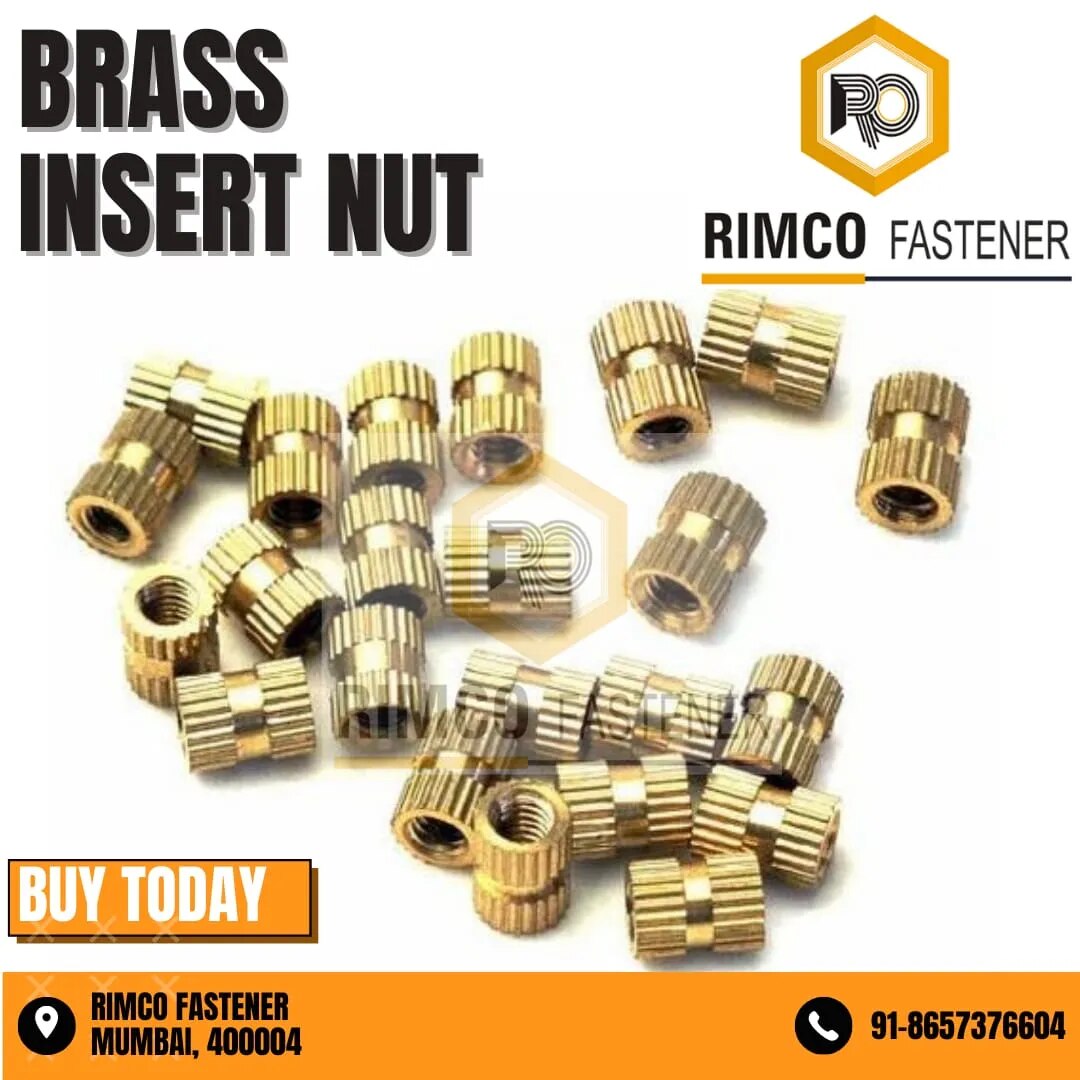BRASS MOULDING INSERT NUT M4 X 0.70 PITCH X 4MM LONG image 1