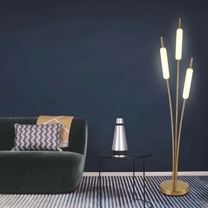 3 Frost Glass Gold Floor Standing lamp image 1