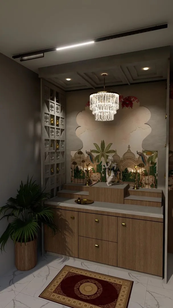 Contemporary Pooja Room Design and Styling Solutions image 1