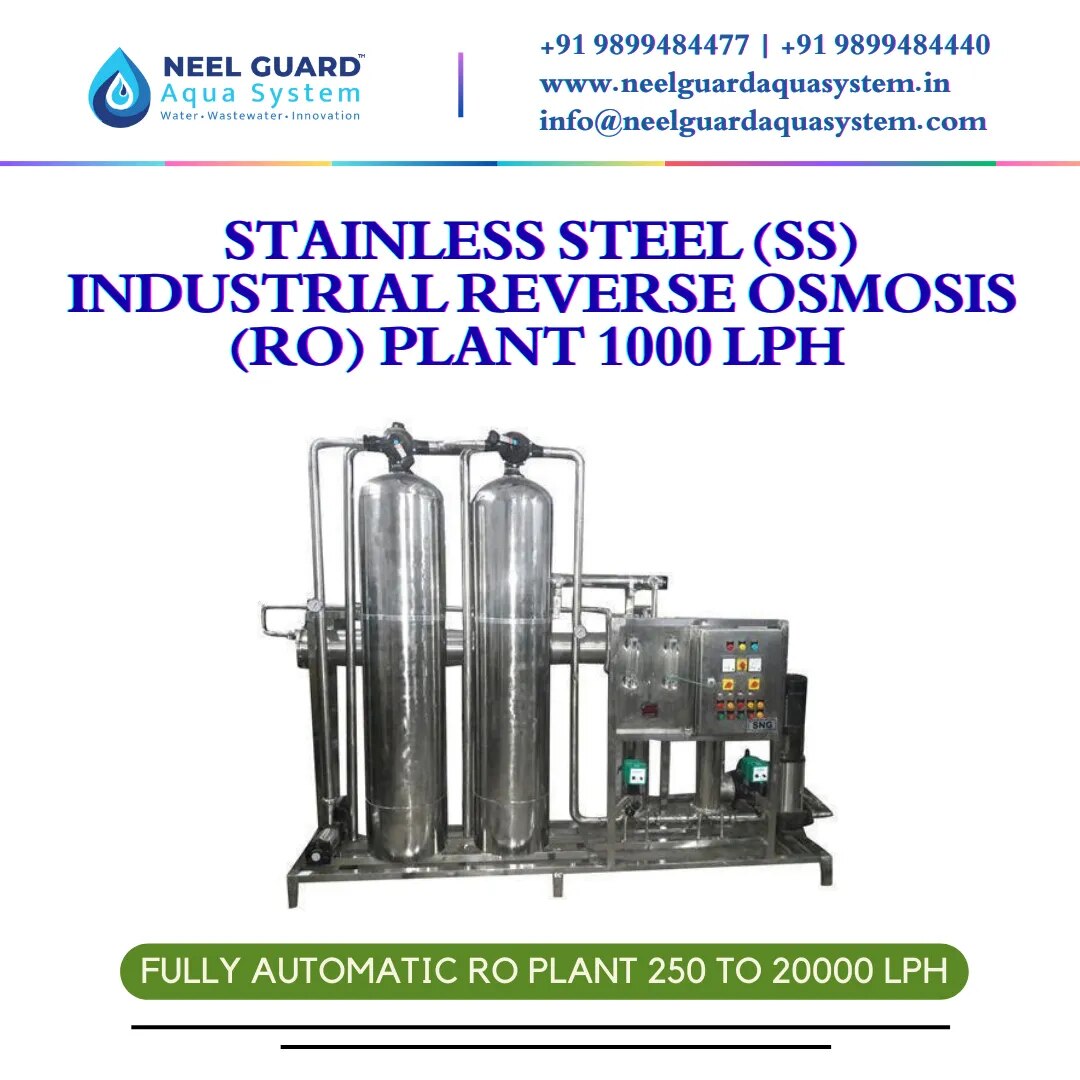 STAINLESS STEEL INDUSTRIAL RO PLANT 1000 LPH image 1