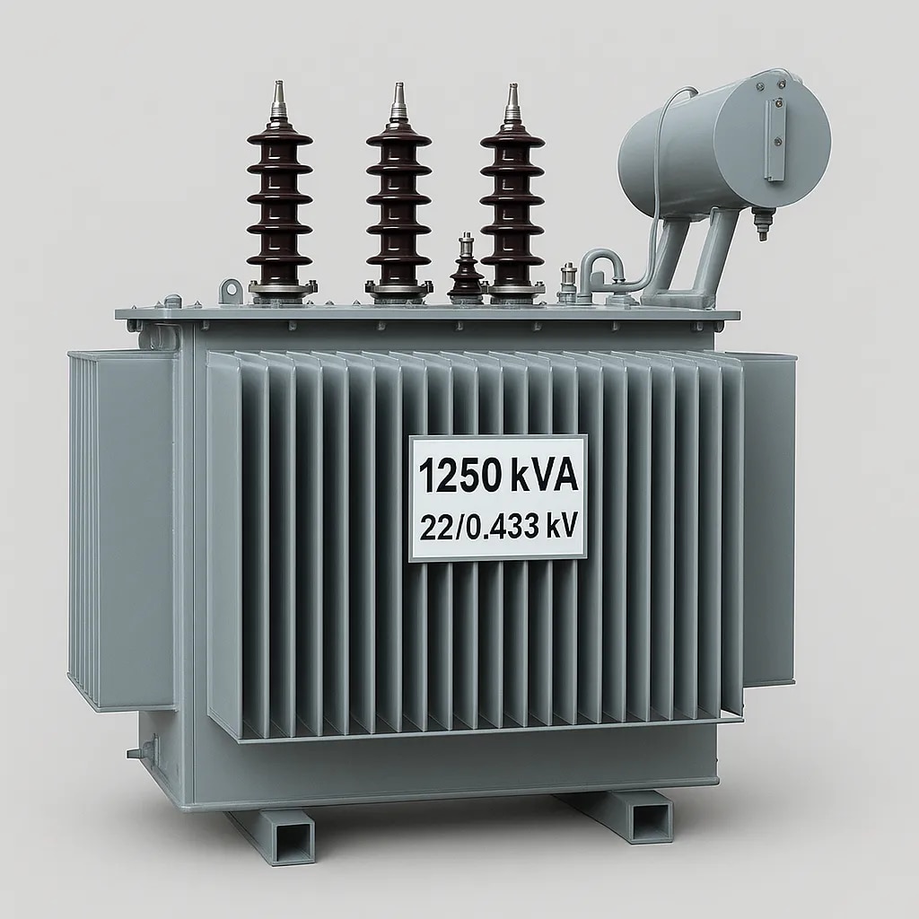 1250kVA, 22/0.433kV distribution transformer image 1
