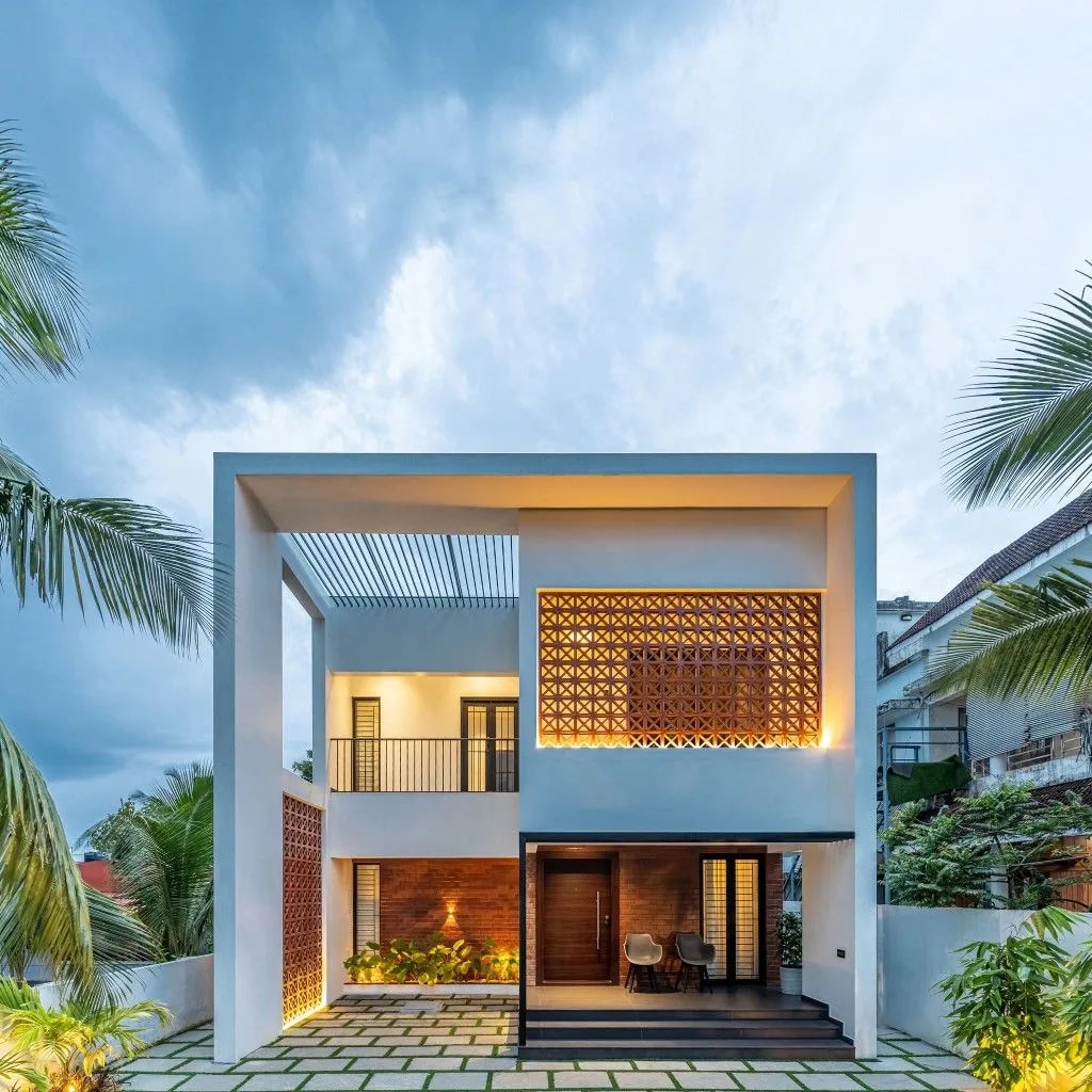 Stylish House Elevation Panels Installation in Chennai image 1
