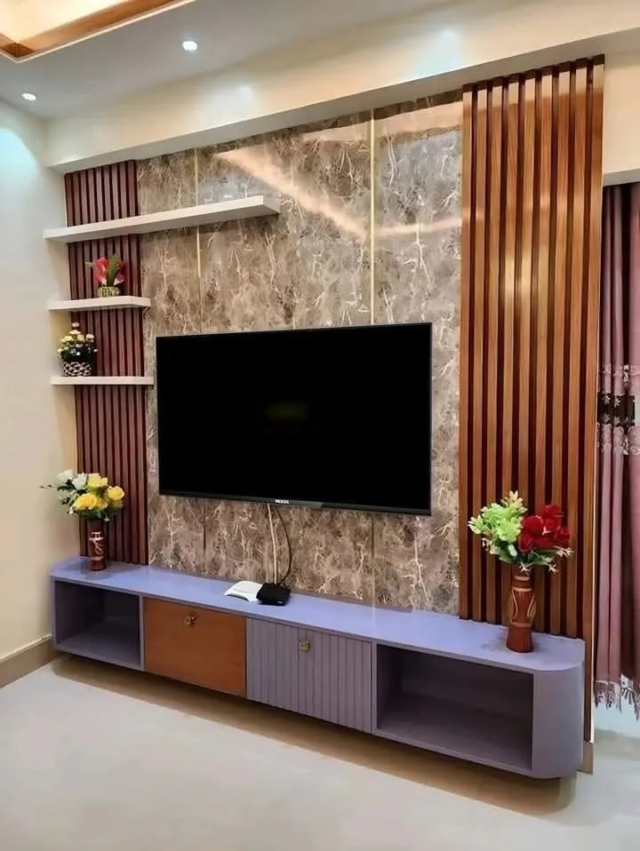Living Room TV Wall Panel Ideas in Chennai image 1