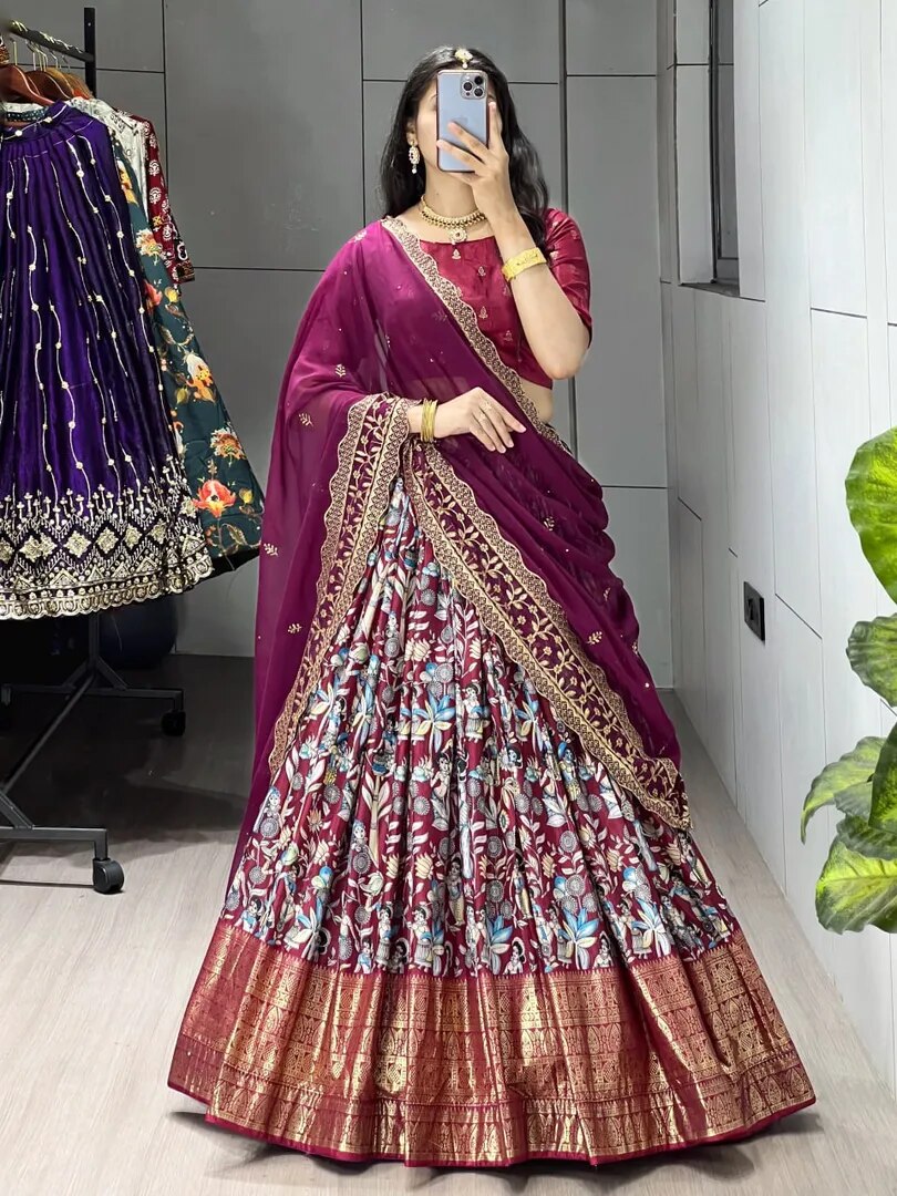Kalamkari Lehenga Set image 1