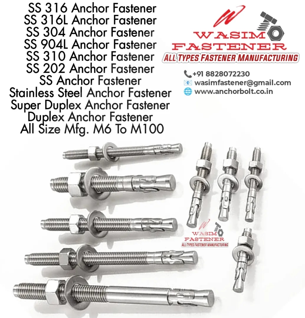 SS 304 Anchor Bolt M8 M10 M12 M14 M16 M18 M20 M22 M24 M25 image 1