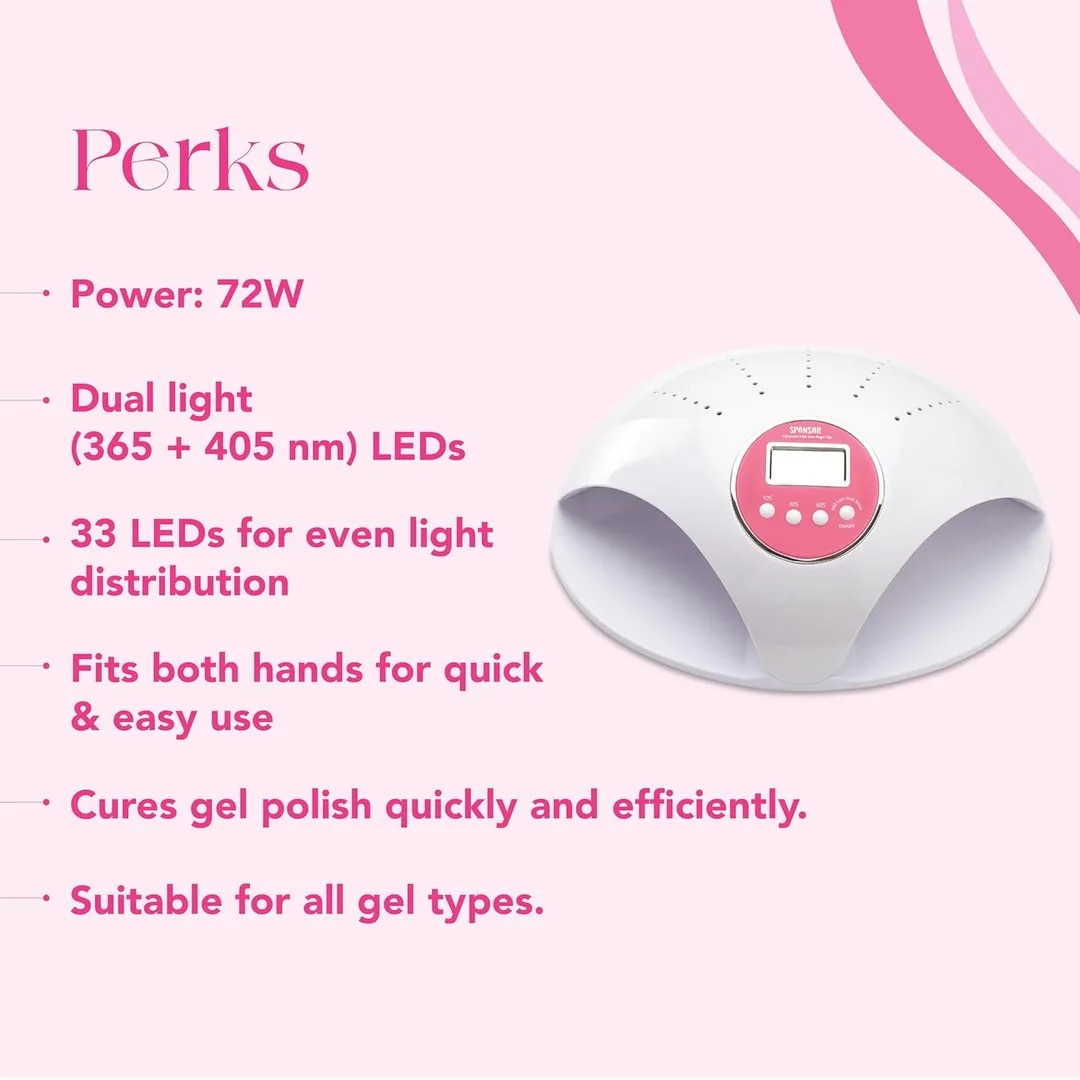 Sponsor UV/LED Nail Lamp SR-54 | 72W – Fast Curing Nail Dryer & Curing Lamp for Gel Nail Polish, Nail Art, Toenail, Professional Manicure & Pedicure Tool | Salon-Quality Results at Home with Automatic Sensor image 1
