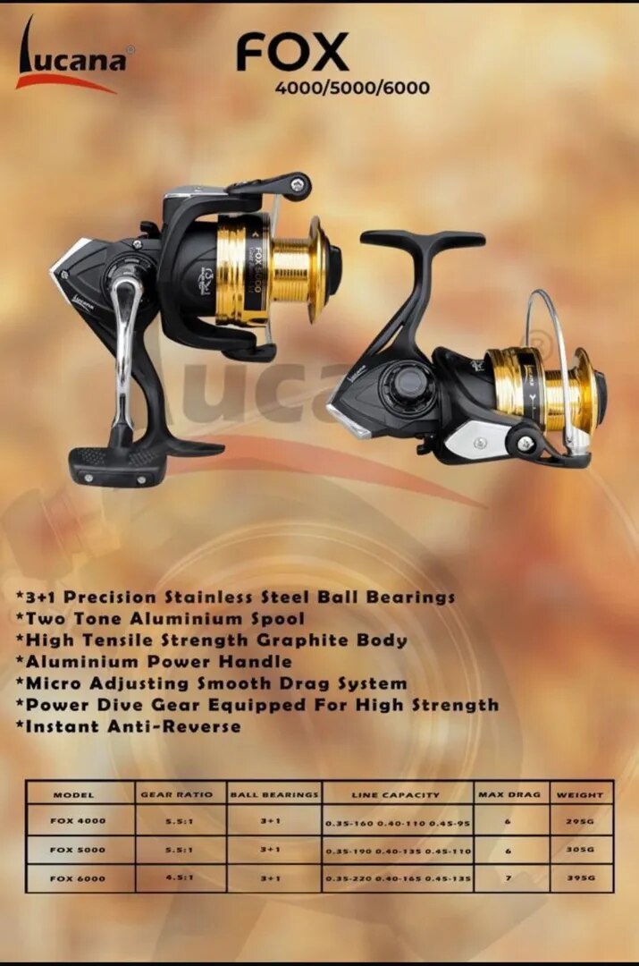 LUCANA FOX 5000 SPINNING REEL image 1