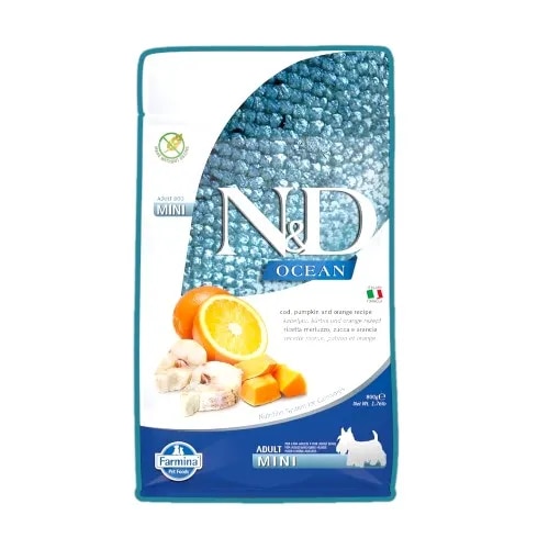 Farmina N&D Ocean Adult Mini Dog Food | COD, Pumpkin & Orange recipe 800g image 1