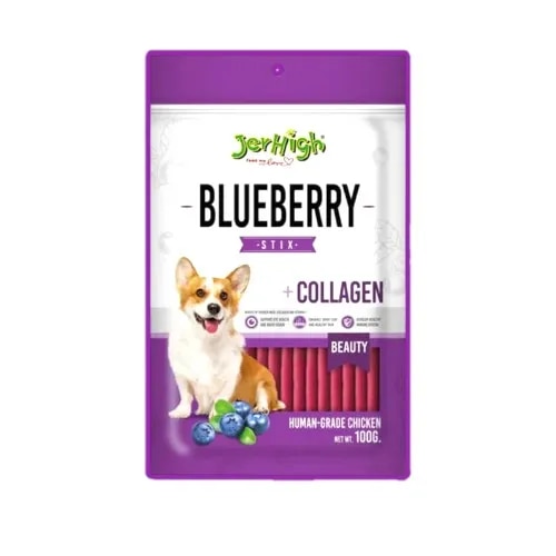 JerHigh Stick Young Adult Dog Treats,Blueberry Flavor 100g image 1