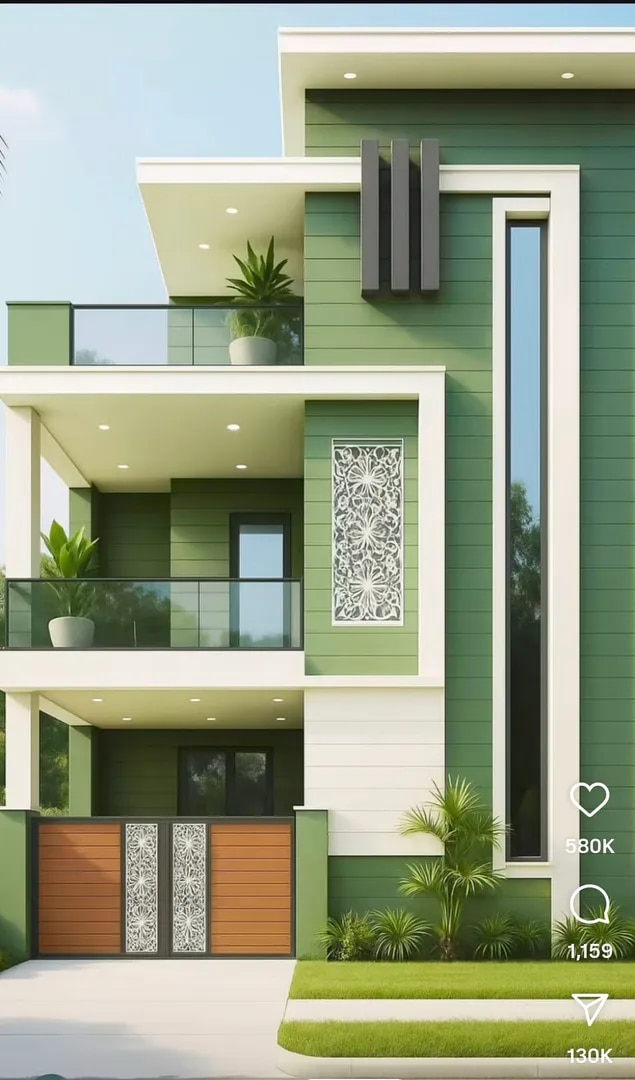 Contemporary Front Elevation Designs for Villas and Apartments image 1