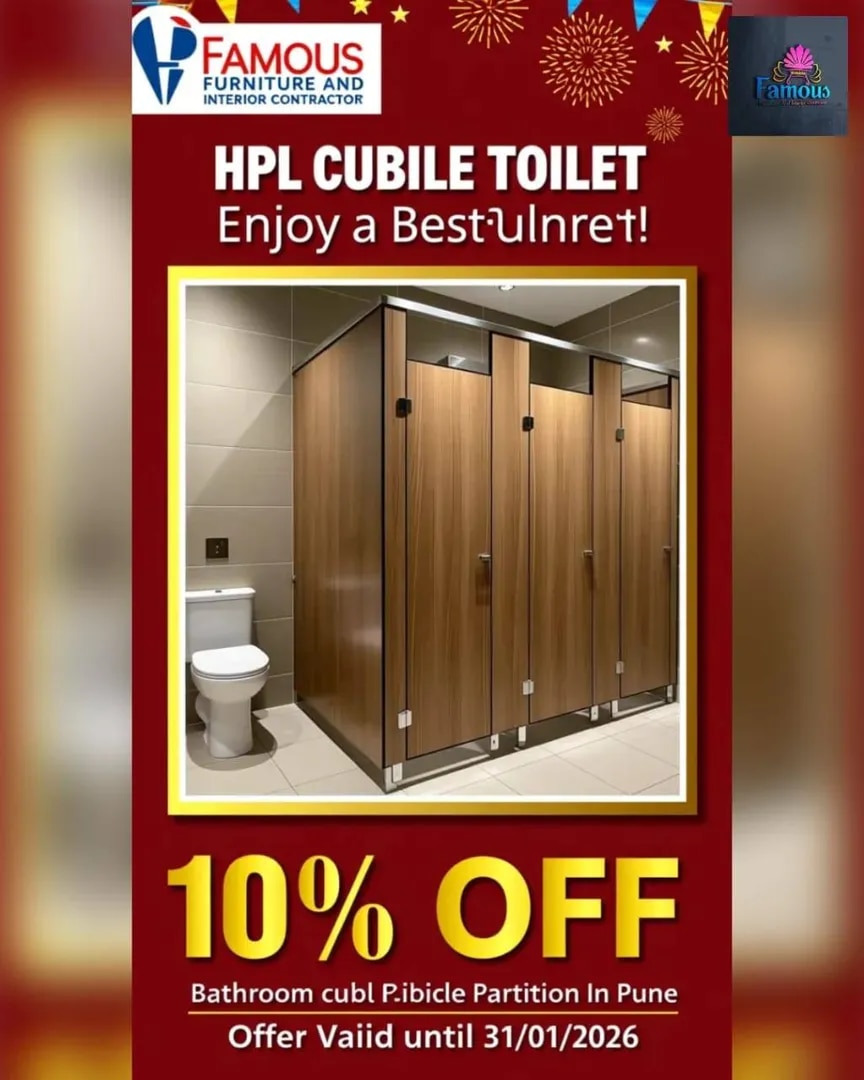 Best HPL bathroom cubicle partition in Pune image 1