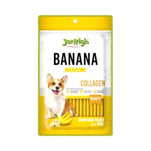JerHigh Stick Young Adult Dog Treats,Banana Flavor 100g image 1