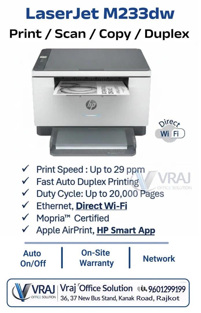 HP LaserJet Pro 233dw Monochrome Laser Printer image 1
