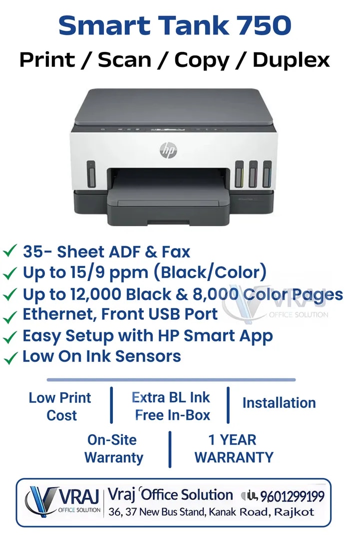 HP Smart Tank 750 All-in-One Ink Tank Printer image 1