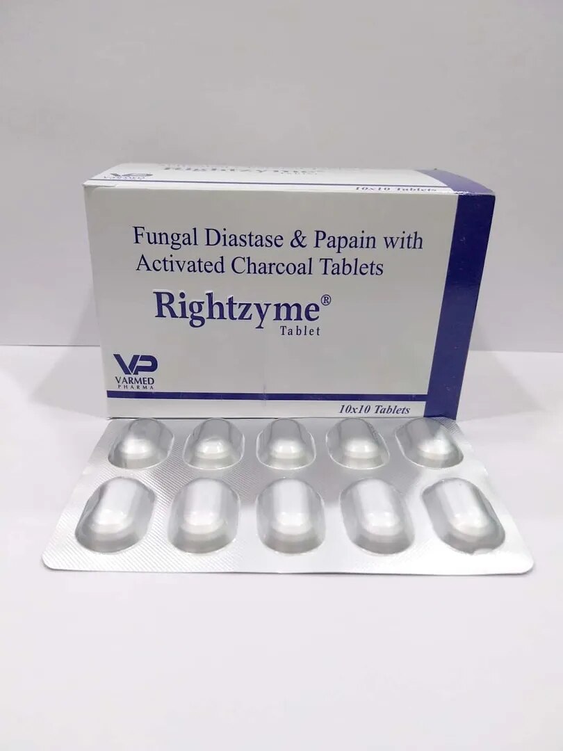 Fungal Diastase 100 mg + Activated Charcoal 75 mg + Papin 60 mg Tab image 1