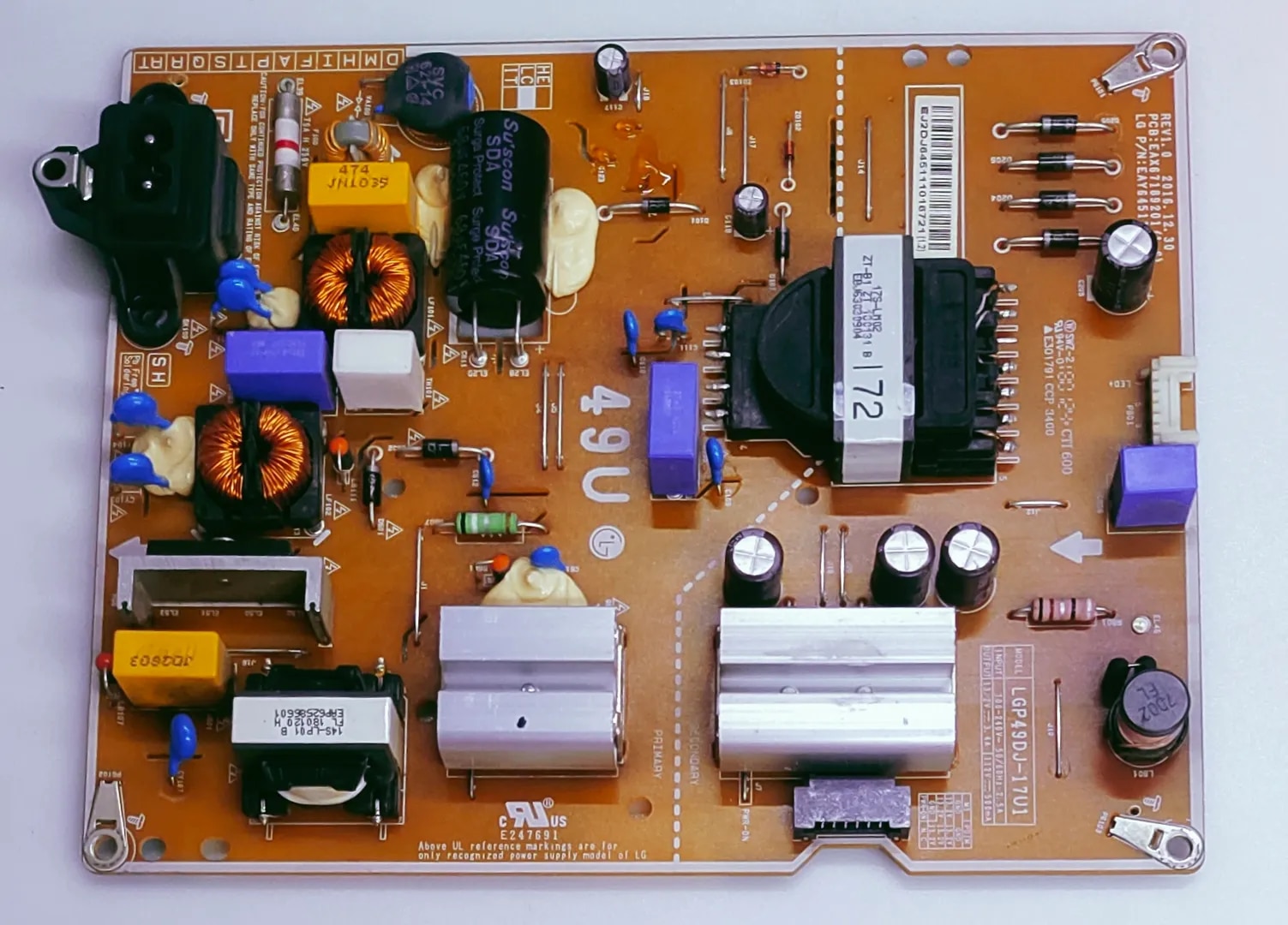 LG 49UJ632-TA LED TV POWER SUPPLY BOARD image 1