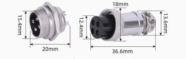 CONNECTOR METAL ROUND 4 PIN SET image 1