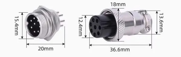 CONNECTOR METAL ROUND 8 PIN SET image 1
