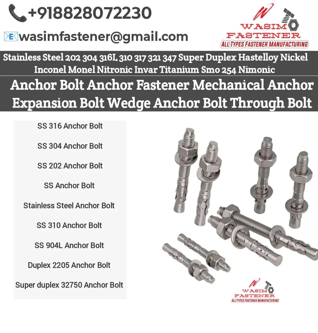 SS 316L Anchor Fastener Manufacturer & Supplier | Stainless Steel 316L Anchor Fasteners Exporter India image 1