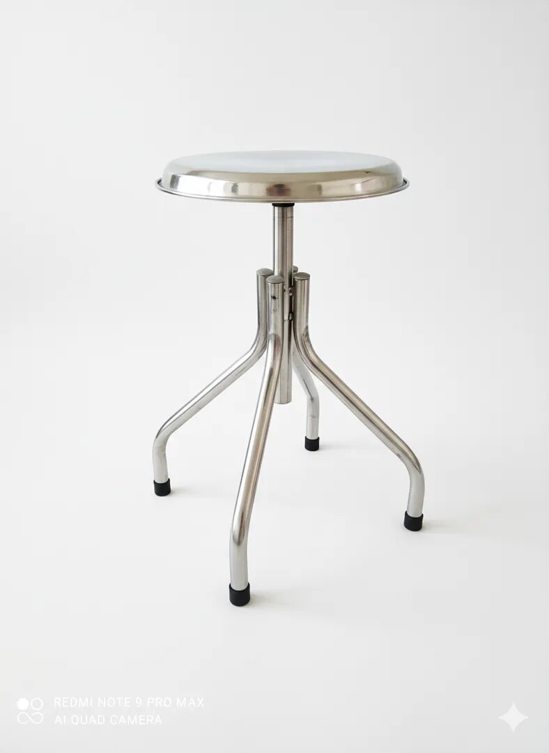 tainless Steel Revolving Medical Stool – Adjustable Height Doctor/OT Stool image 1